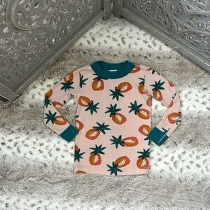 Hanna Andersson pink strawberry long sleeve top girls 3T girlhoodcore pajamas